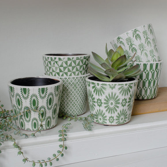 Faded Green Vintage Plant Pots (7178262872124)