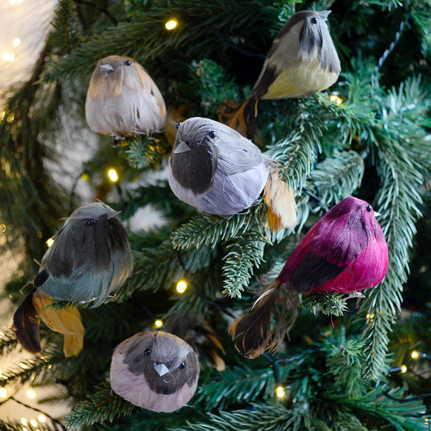 Feathered Finches Tree Decorations (4653377945660)
