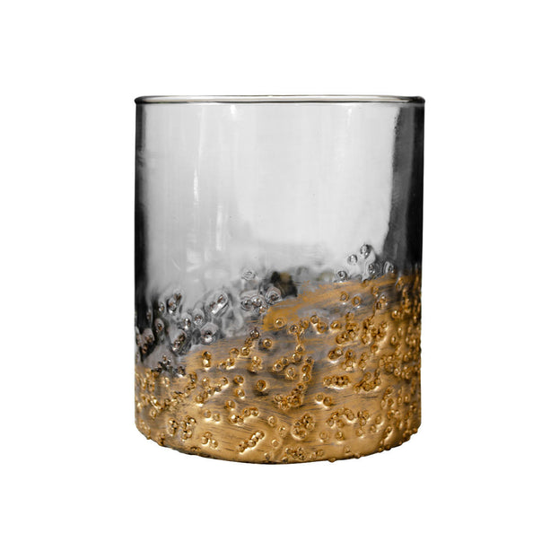 Glass Votive with Gold Textured Finish (7023854518332)