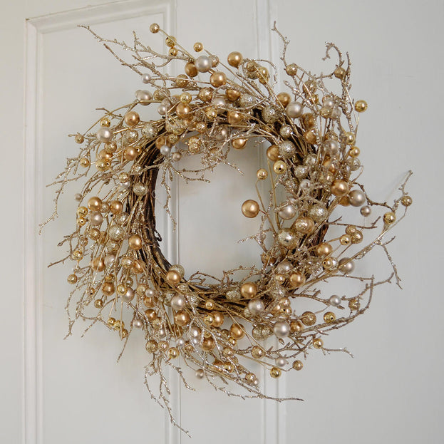 Gold Berry and Pearl Wreath (4650068967484)