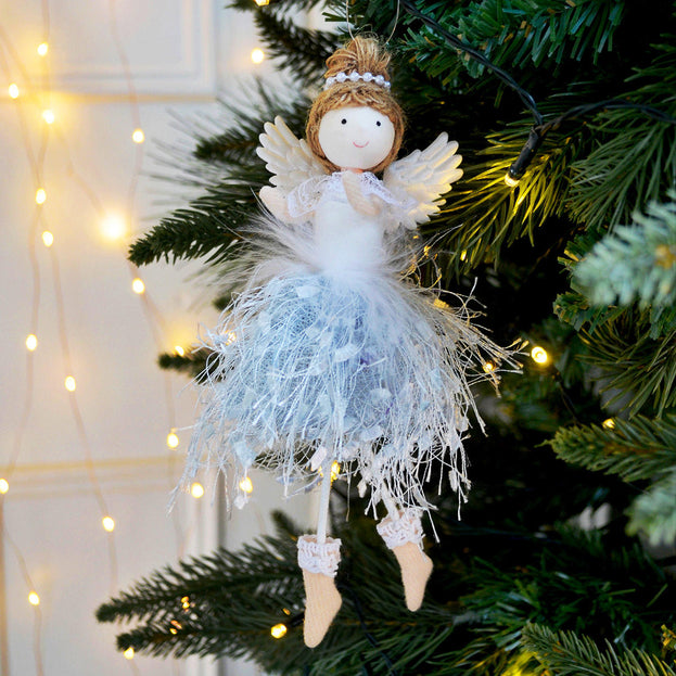 Silver Tulle Fairy Hanging Tree Decoration (4653366313020)