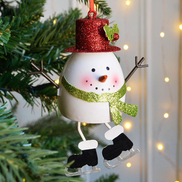 Sparkly Metal Hanging Snowman (4651147329596)