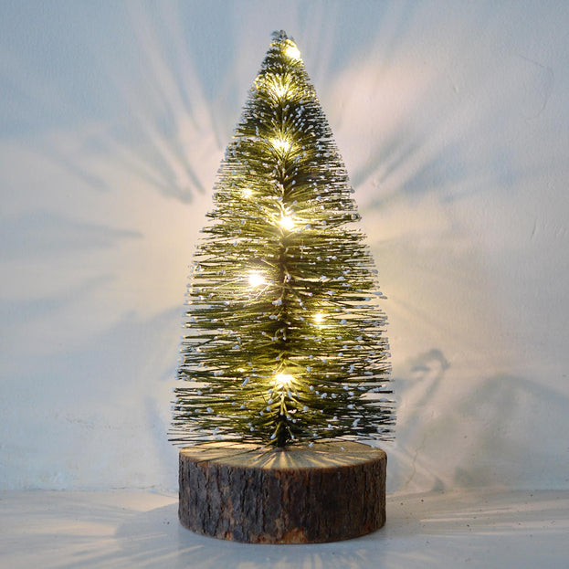 Micro Light Table Top Snowy Bottle Brush Tree (6671172534332)