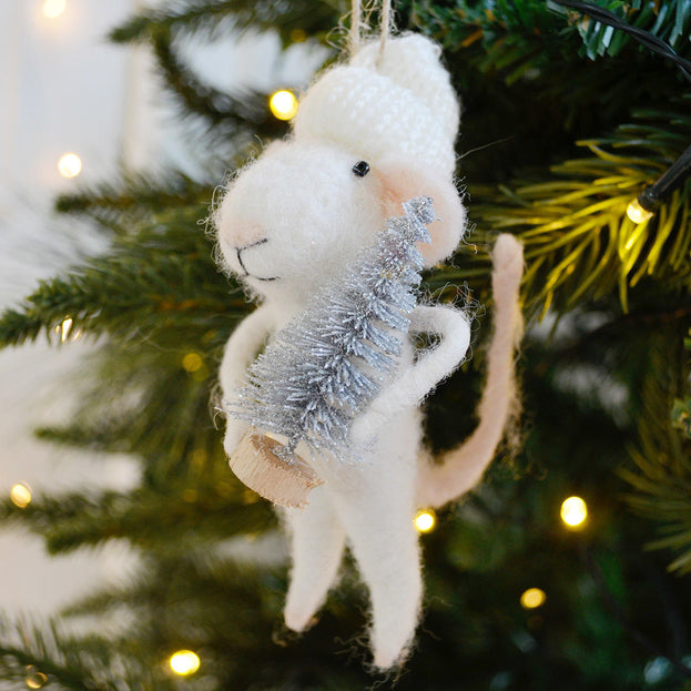 Mouse with Silver Tree Hanging Decoration (4653371129916)