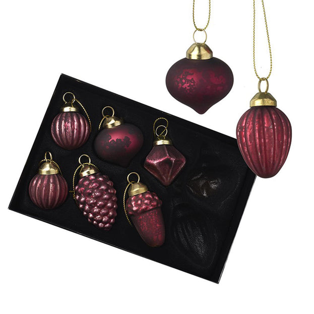 Set of Mulberry Mini Glass Baubles (4653377749052)