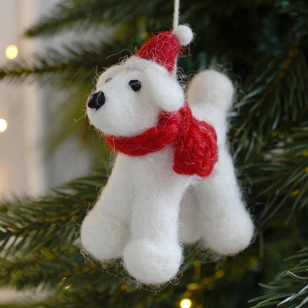 Felt Posh Poodle Pooch Christmas Decoration (4653365100604)