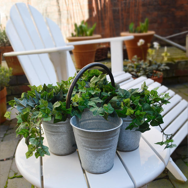 Four Pot Plant Holder in Aged Zinc (4649472557116)