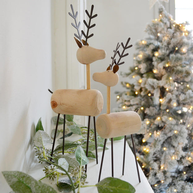 Scandi Wooden Reindeer Decoration (6657817739324)