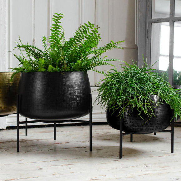 Set of Etched Planters on Stand (6954772398140)