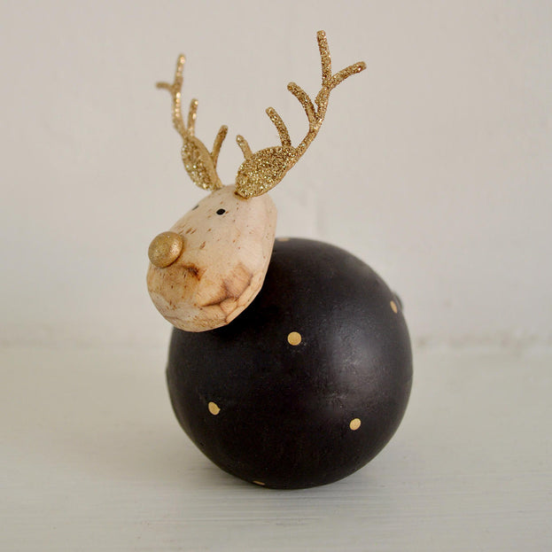Round Midnight Reindeer Decoration (6657850835004)