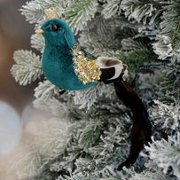 Prince Charming Velvet Bird Clip Decoration (6649949945916)