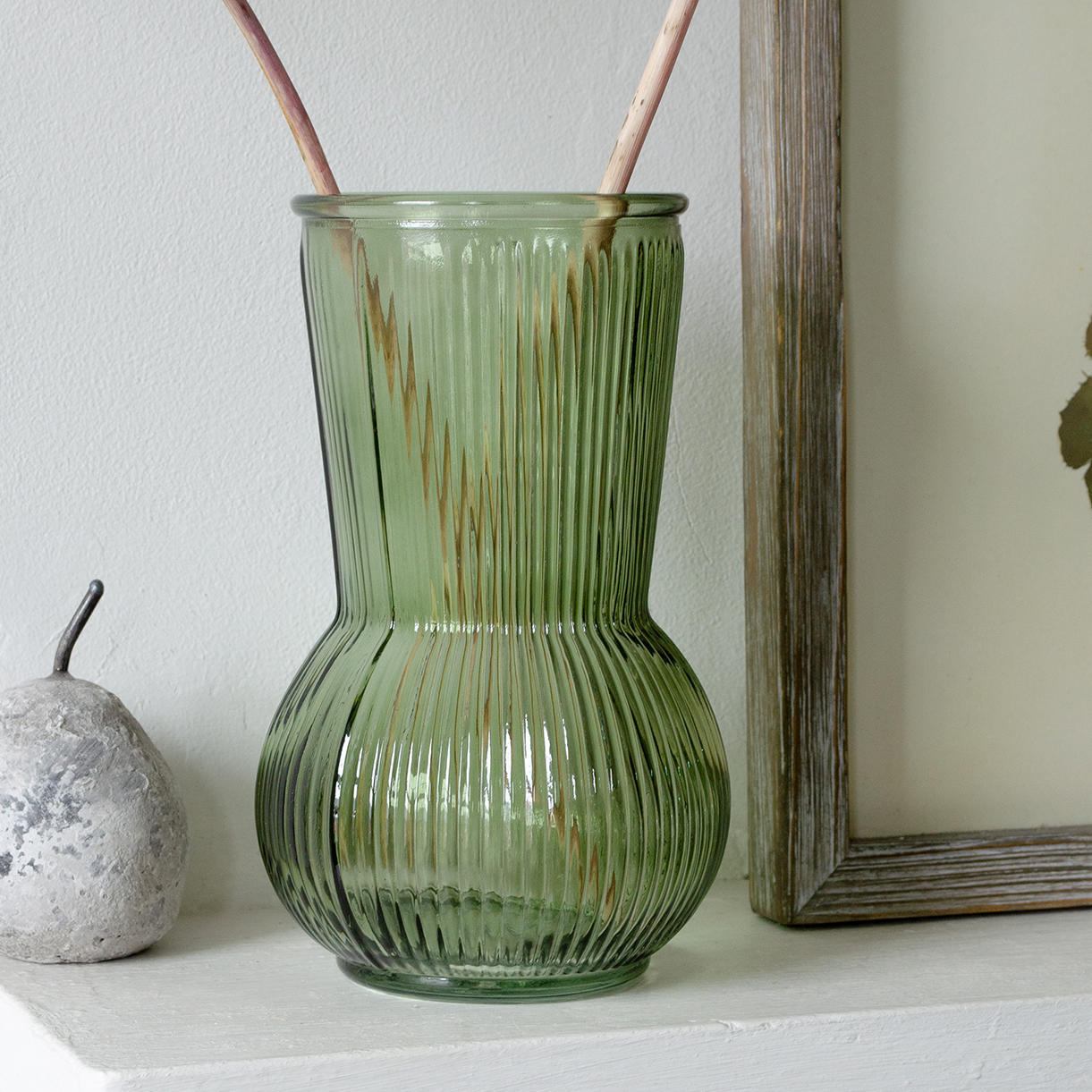 Buy Vintage Style Green Ribbed Vase — The Worm that Turned