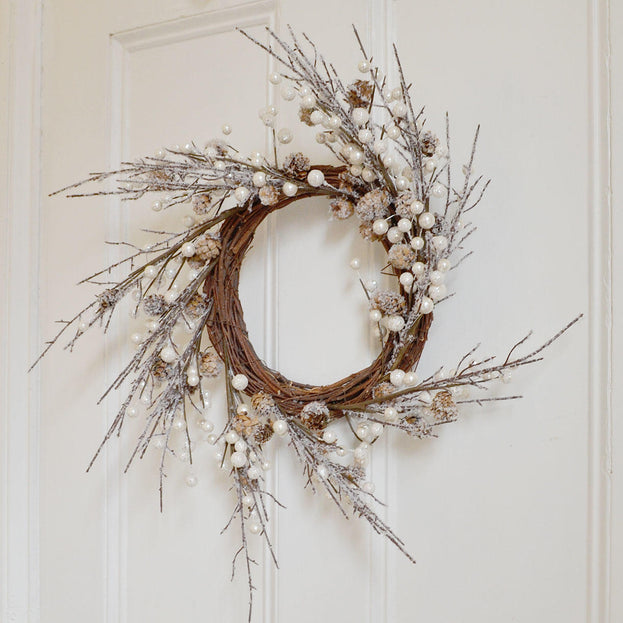 White Berry and Pearl Wreath (4650058448956)