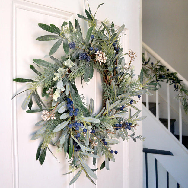 Blueberry and Olive Leaf Wreath (6649836372028)