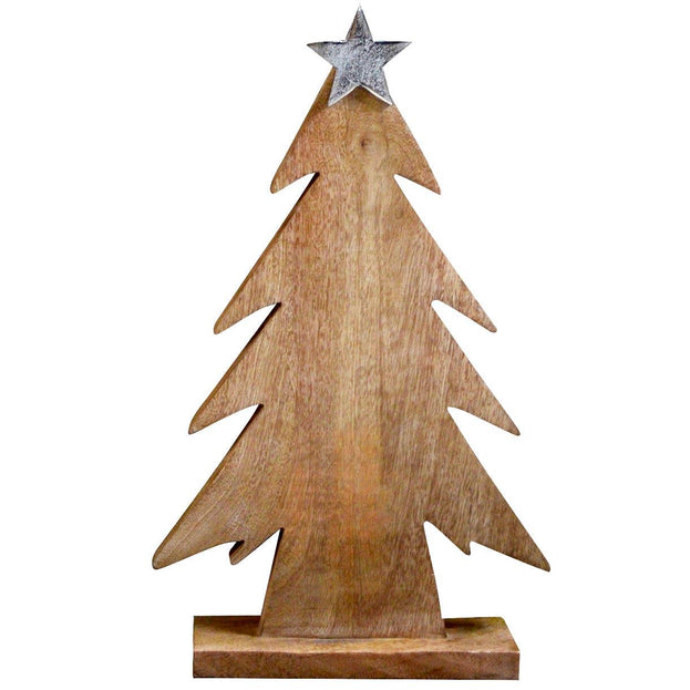 Wooden Trees Topped with Silver Star (4651146215484)
