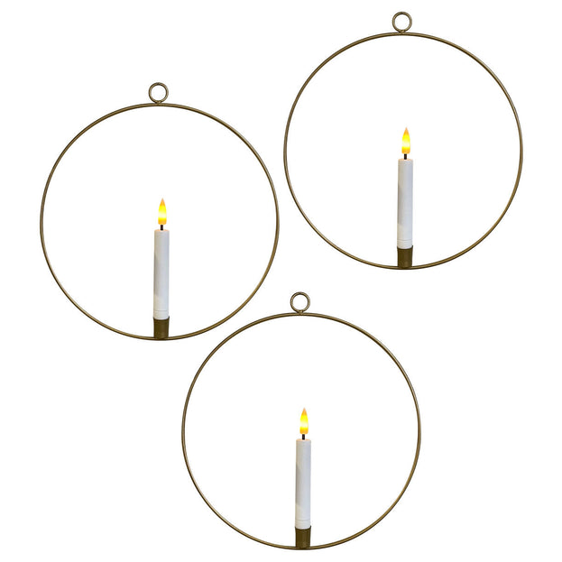 Hanging Gold Ring with Flickering LED Candle Set (7085871267900)