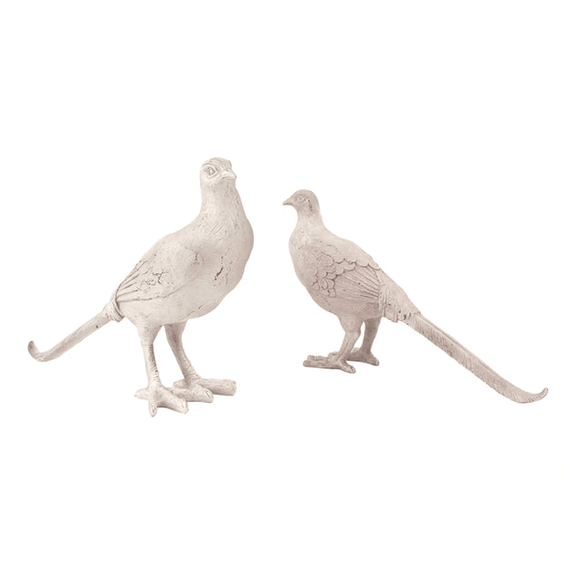 Whitewash Set of 2 Pheasants (4648599617596)