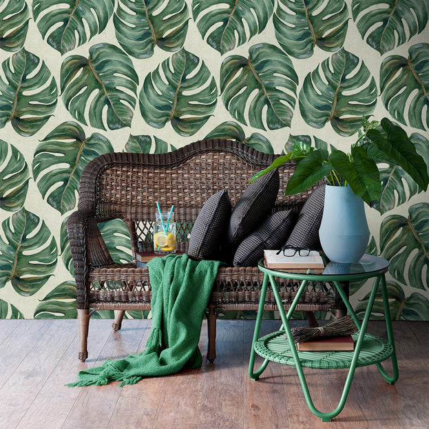 Tropical Leaf Feature Wallcovering (4651961679932)
