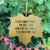 Leaf Hanging Decoration - Turn your face to the sun (7163298086972)