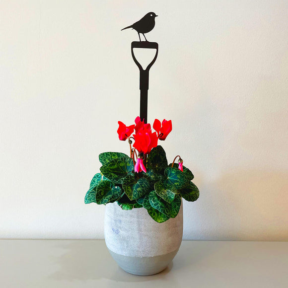 Plant Pot Stem Decoration - Robin on a fork (7161416056892)