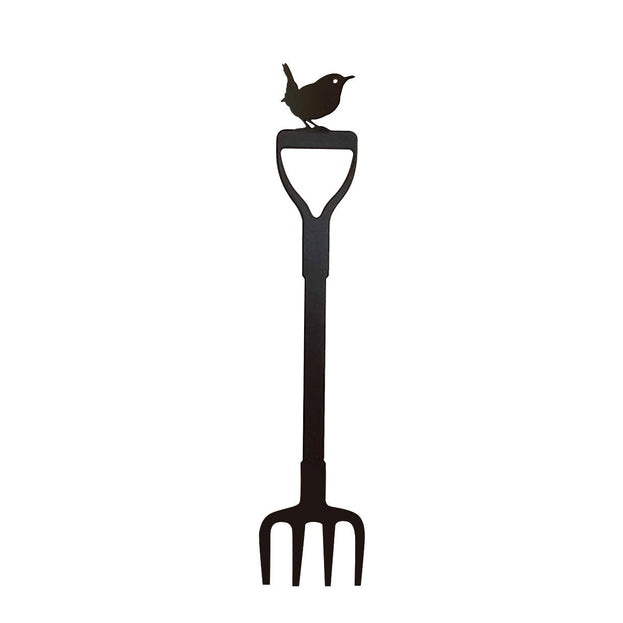 Plant Pot Stem Decoration - Wren on a fork (7163304083516)