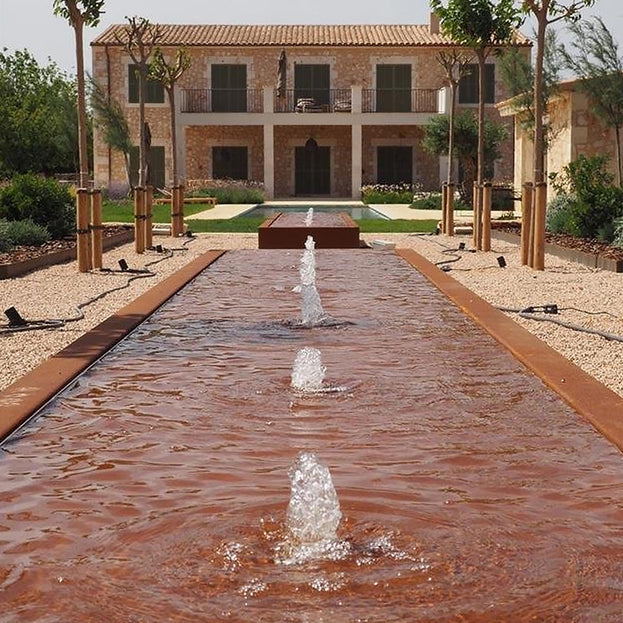 Corten Steel Water Rill Features with Fountain (4652165955644)