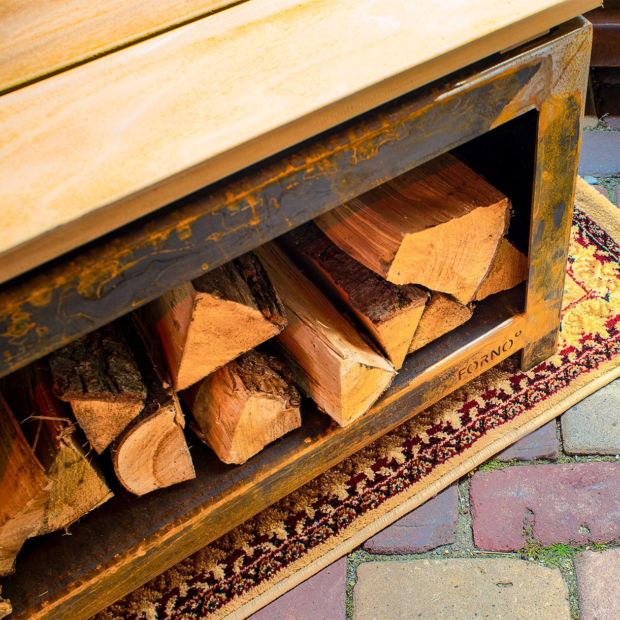 Buy Steel Log Store Benches — The Worm that Turned - revitalising your ...