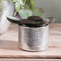 Hammered Effect Silver Planter (4653058457660)