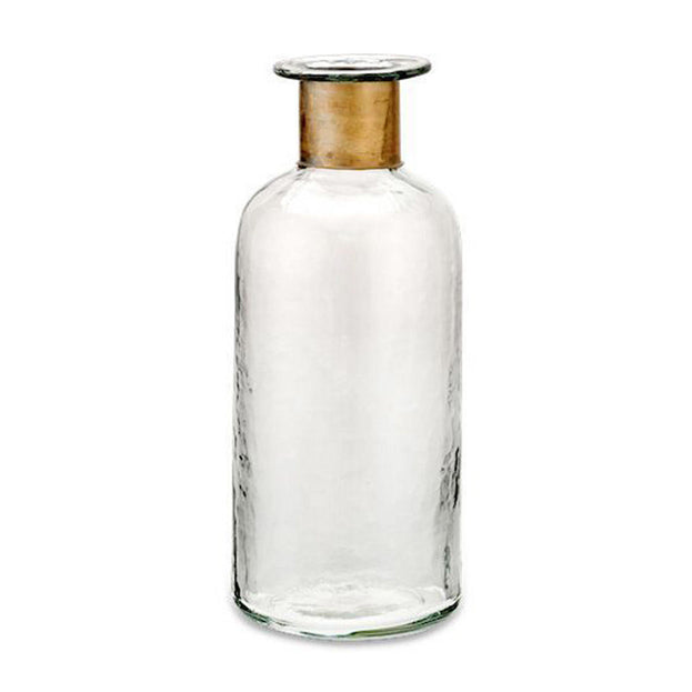 Rustic Open Necked Bottle with Brass Collar (4651881922620)