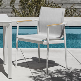 Gloster 180 Dining Chairs with Teak Arms