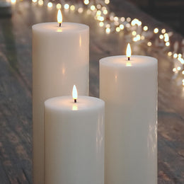 Grand Pillar White LED Candles