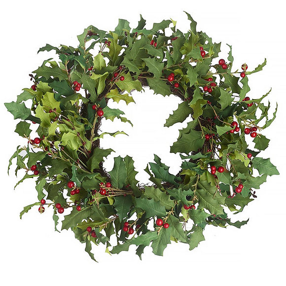 Holly and Berry Christmas Door Wreath (7153514840124)
