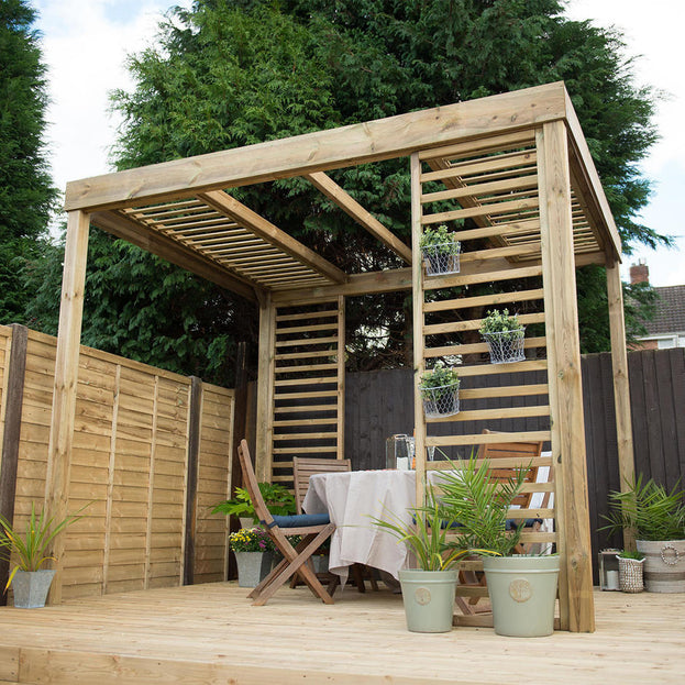 Contemporary Pergola with Slatted Panels (4734413897788)