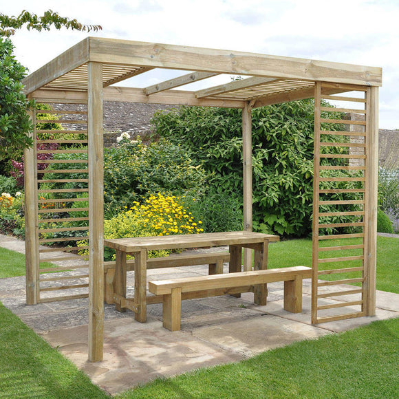 Contemporary Pergola with Slatted Panels (4734413897788)
