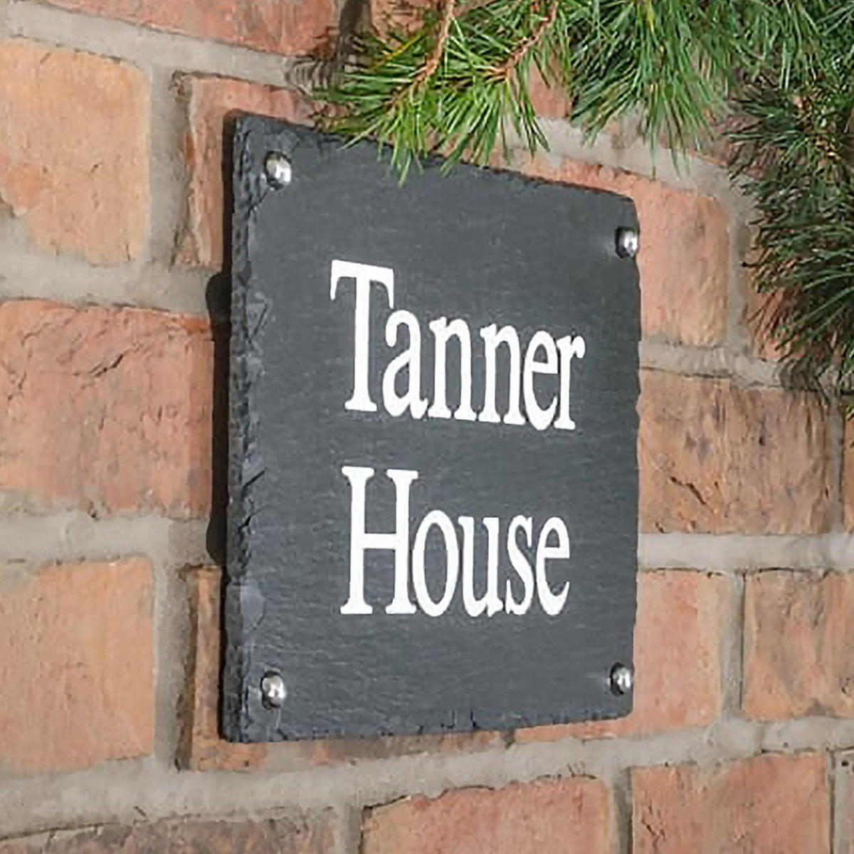 Two House Sign Buy Rustic Slate Two Line House Signs — The Worm that Turned ...