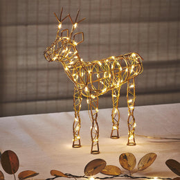Gold Standing LED Reindeer Table Decoration