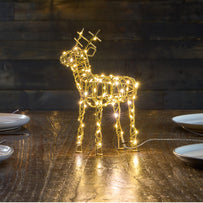 Gold Standing LED Reindeer Table Decoration (7023986737212)