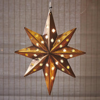 Illuminated 3D LED Metal Gold Christmas Star (7023999778876)