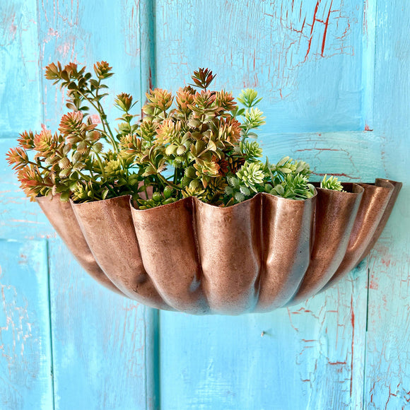Copper Shell Shaped Wall Planter (7126605824060)