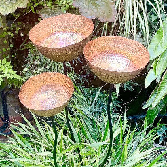Rustic Copper Bowls Set of Three (7126310420540)