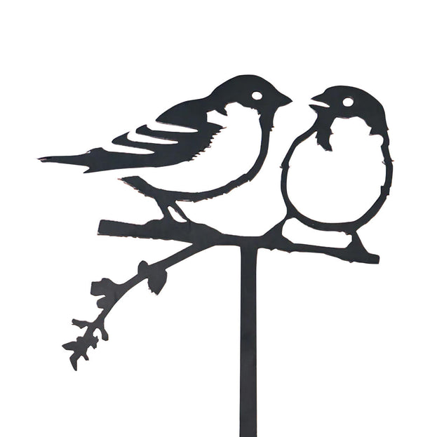 Metalbird Pair of Sparrow Plant Stake (6954770006076)