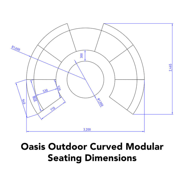 Oasis Outdoor Curved Modular Seat (4650203512892)